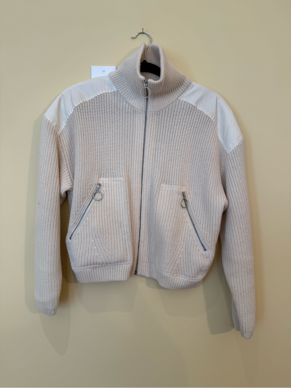 & other stories - Womens Cream Zip-Front Knit Jacket